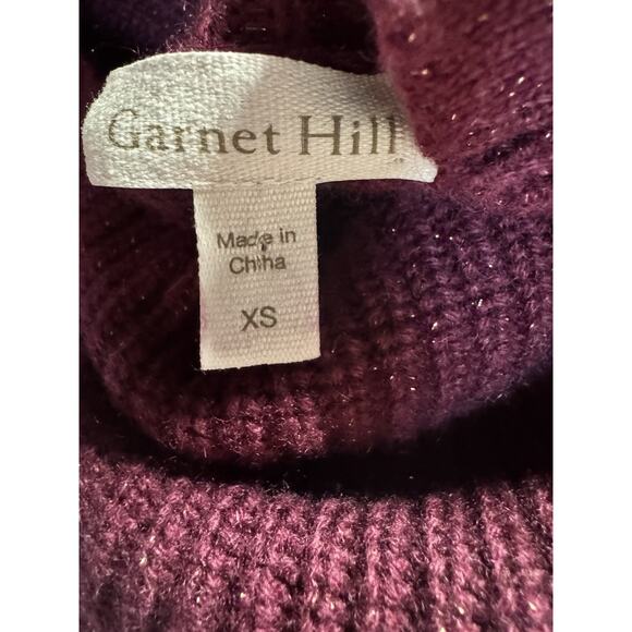 Garnet Hill Recycled Cashmere Raspberry Shimmer Turtleneck Tunic Sweater XS - Picture 6 of 9